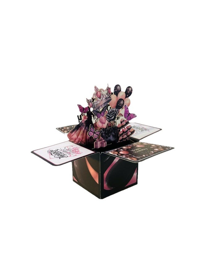 جاياتو بطاقة عيد ميلاد سعيد ثلاثية الأبعاد، صندوق مغلف هدايا احتفالي إبداعي مقطوع بالورق، بطاقات تهنئة لأعياد الميلاد الورقية مع بطاقة فارغة ومغلف، هدية عيد ميلاد فريدة للنساء والرجال والأطفال والزوج والزوجة - Image 4